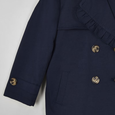 girls navy trench coat