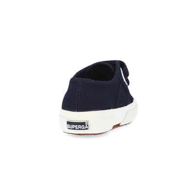 360 degree animation of product Mini girls navy superga velcro shoes frame-10