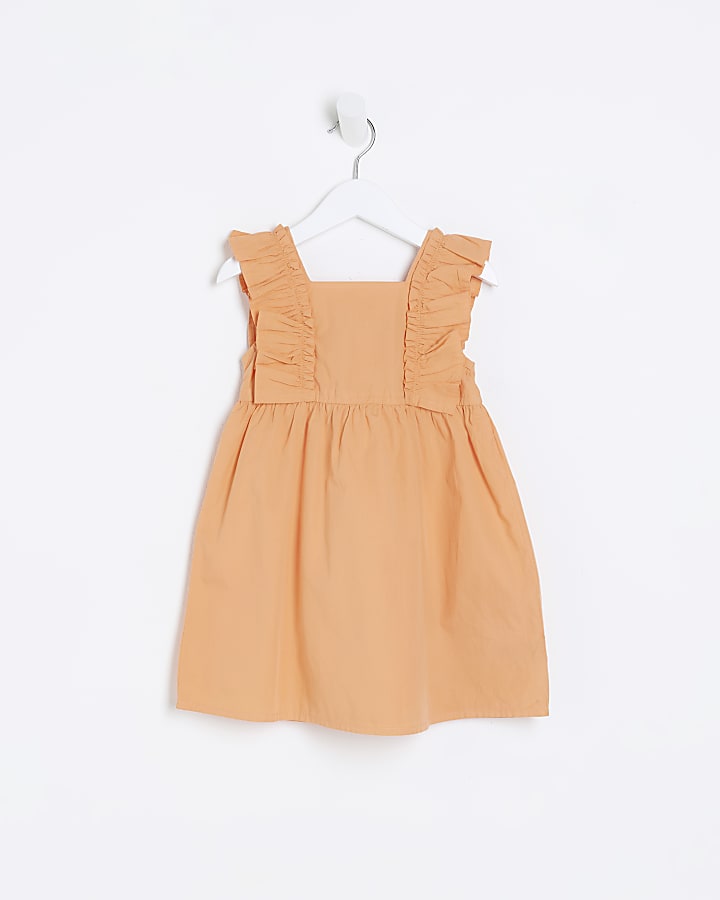 Mini girls orange frill dress