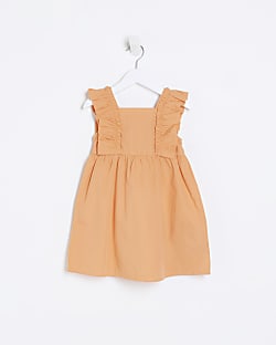 Mini girls orange frill dress