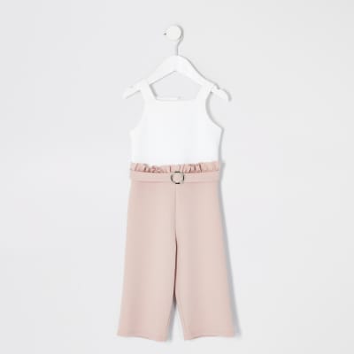 river island white frill playsuit