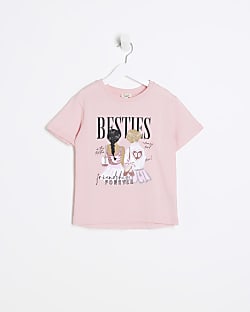 Mini girls pink ballet graphic t-shirt