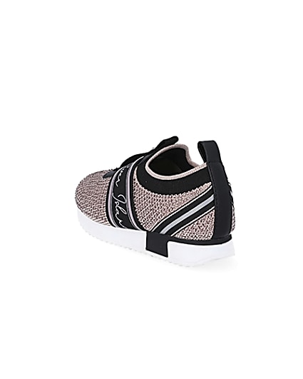 360 degree animation of product Mini girls pink bling runner trainers frame-6