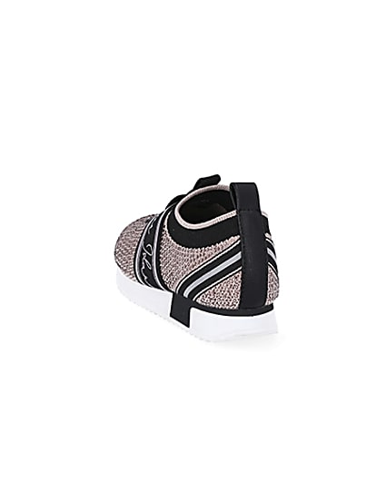360 degree animation of product Mini girls pink bling runner trainers frame-7