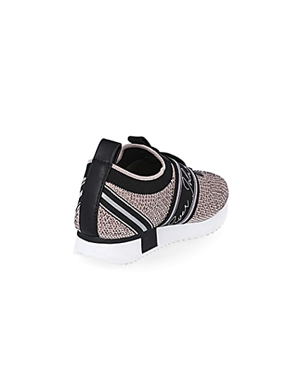 360 degree animation of product Mini girls pink bling runner trainers frame-11