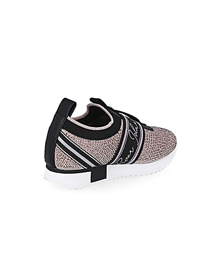 360 degree animation of product Mini girls pink bling runner trainers frame-12