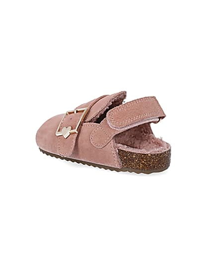 360 degree animation of product Mini girls pink borg buckle sandals frame-6