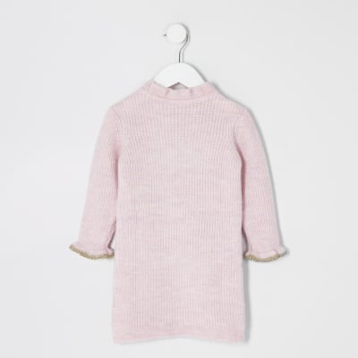 girls pink jumper dress