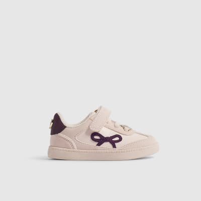 Mini Girls Pink Bow Trainers