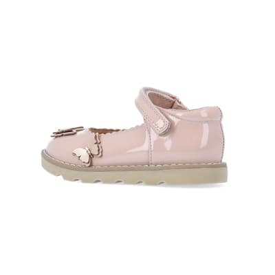 360 degree animation of product Mini girls pink Butterfly Mary Jane shoes frame-8