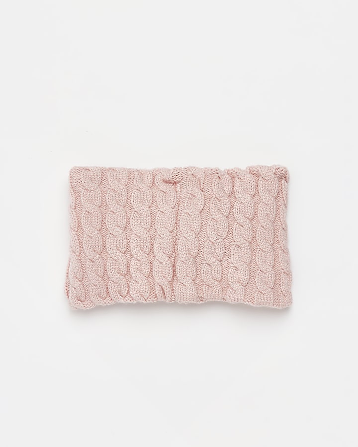 Mini girls Pink cable knit Snood