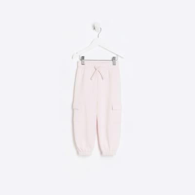 Mini girls pink cargo pocket joggers