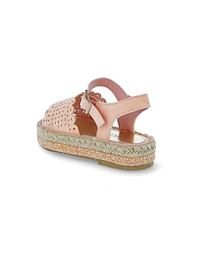 360 degree animation of product Mini girls pink cut out espadrille sandals frame-6