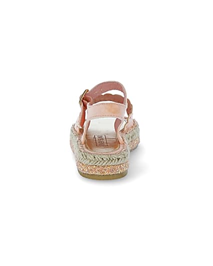 360 degree animation of product Mini girls pink cut out espadrille sandals frame-9
