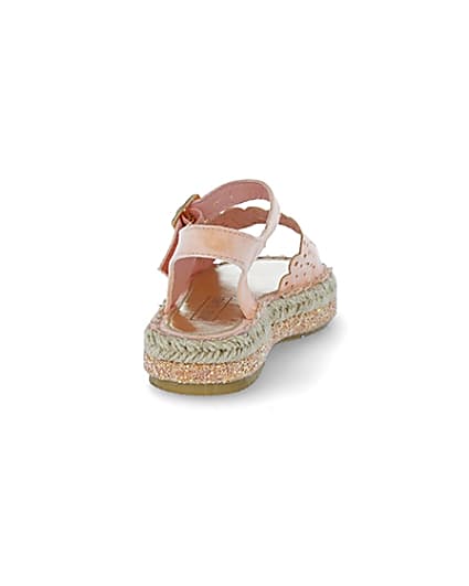 360 degree animation of product Mini girls pink cut out espadrille sandals frame-10
