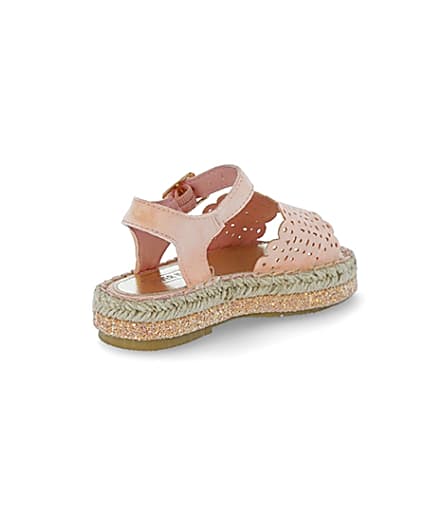 360 degree animation of product Mini girls pink cut out espadrille sandals frame-12