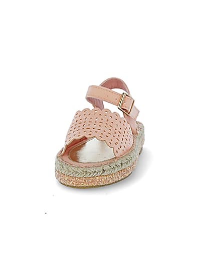 360 degree animation of product Mini girls pink cut out espadrille sandals frame-22