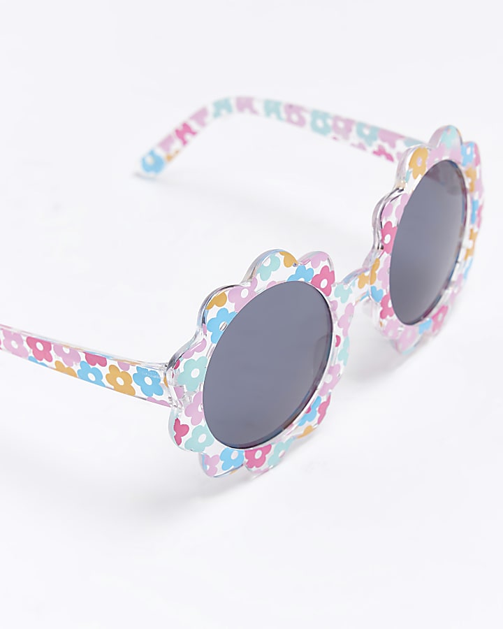Mini girls Pink Daisy floral Sunglasses