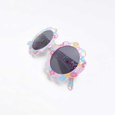 Mini girls Pink Daisy floral Sunglasses