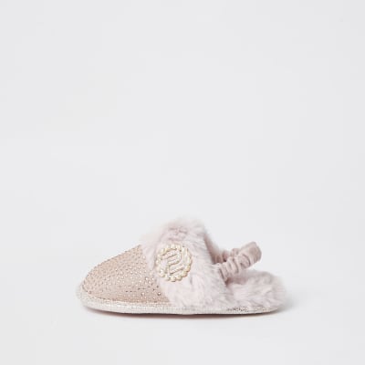 river island pink slippers