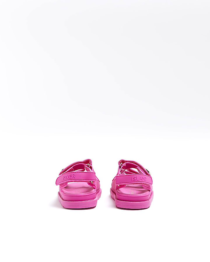 Mini girls pink double strap jelly sandals