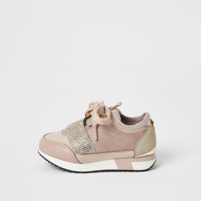 girls rose gold trainers