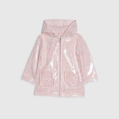 Mini Girls Pink Floral Raincoat