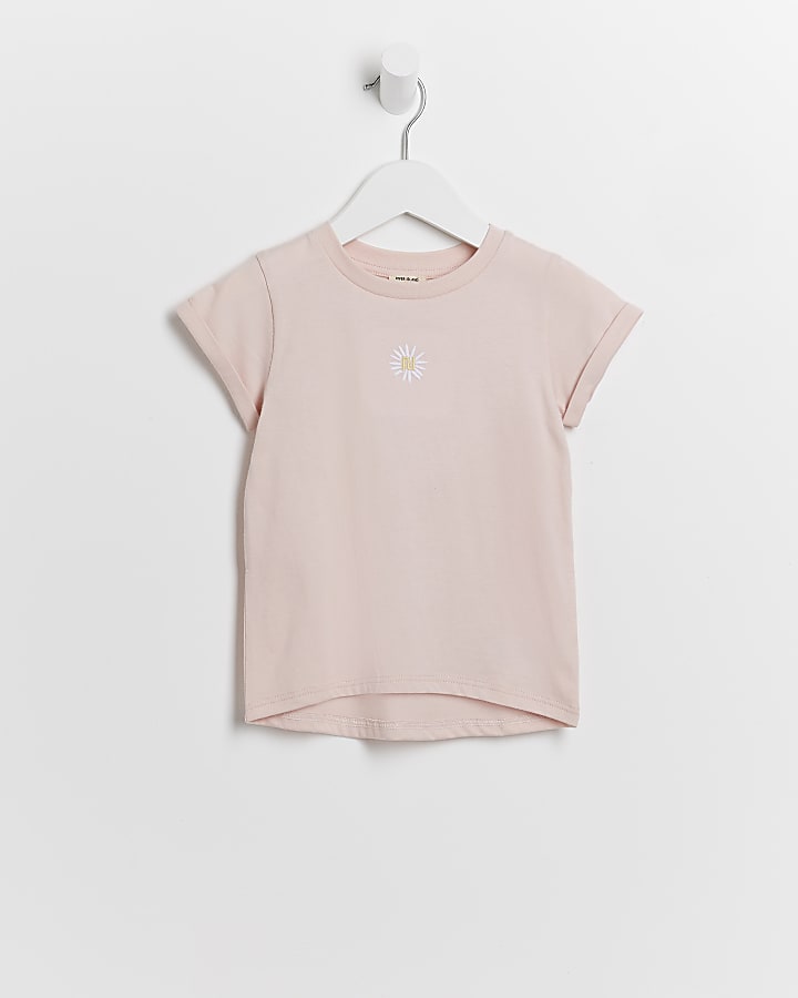 Mini girls pink floral t-shirt