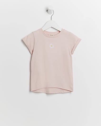 Mini girls pink floral t-shirt