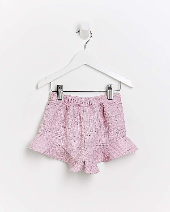 Mini girls pink Frill Shorts