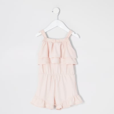 white tiered frill sleeveless playsuit