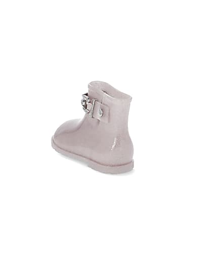 360 degree animation of product Mini girls pink glitter chain wellie boots frame-7