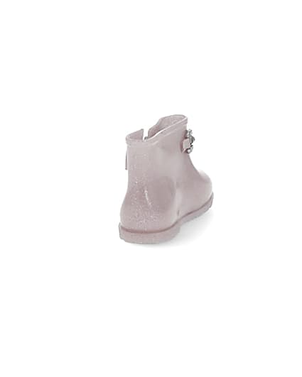 360 degree animation of product Mini girls pink glitter chain wellie boots frame-10