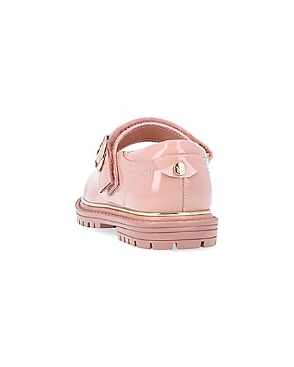 360 degree animation of product Mini girls pink heart buckle mary jane shoes frame-8