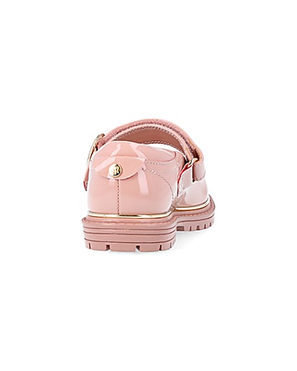 360 degree animation of product Mini girls pink heart buckle mary jane shoes frame-10