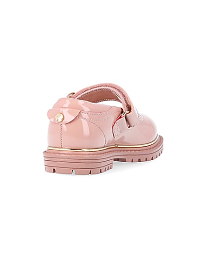 360 degree animation of product Mini girls pink heart buckle mary jane shoes frame-11