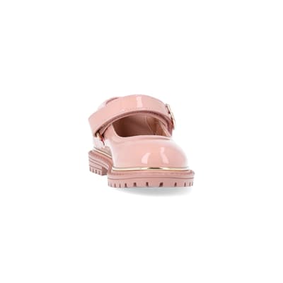 360 degree animation of product Mini girls pink heart buckle mary jane shoes frame-20
