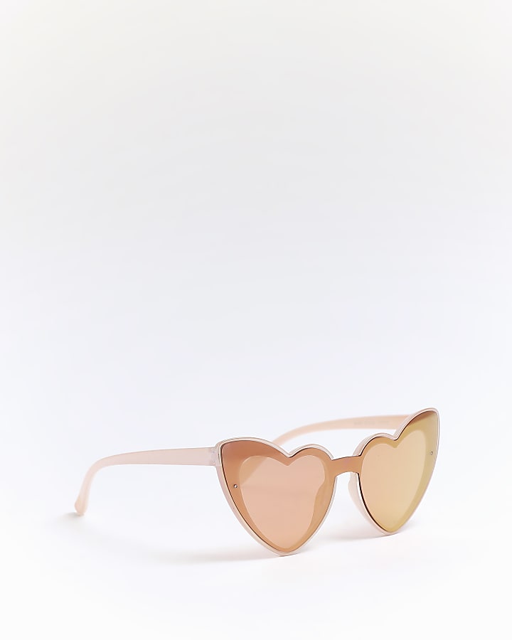 Mini girls pink heart shape sunglasses
