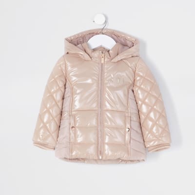 girls pink padded coat