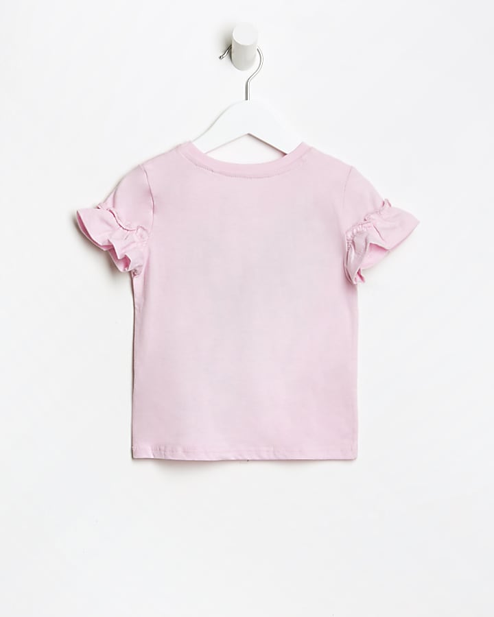 Mini girls pink 'hip hop' bunny ears t-shirt