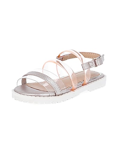360 degree animation of product Mini girls pink jelly strap sandal frame-0