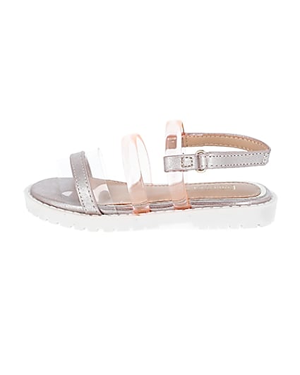 360 degree animation of product Mini girls pink jelly strap sandal frame-3