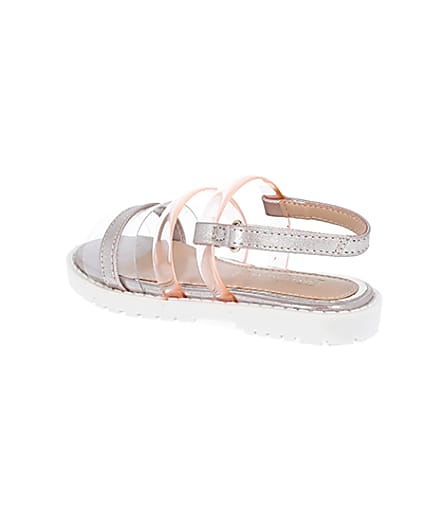 360 degree animation of product Mini girls pink jelly strap sandal frame-5