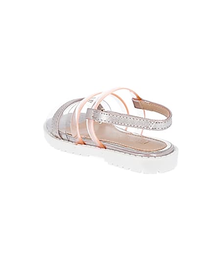 360 degree animation of product Mini girls pink jelly strap sandal frame-6