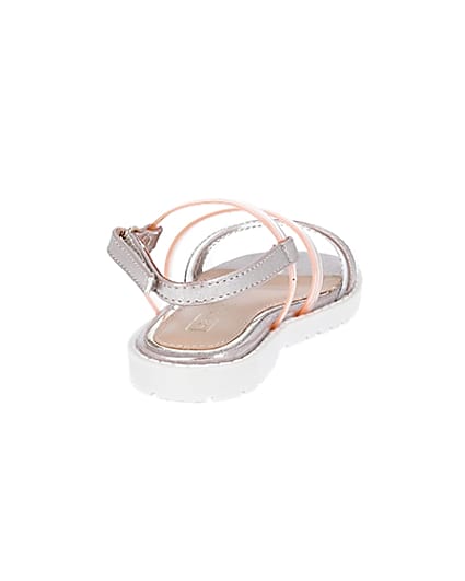 360 degree animation of product Mini girls pink jelly strap sandal frame-10