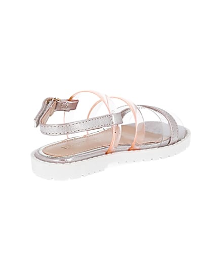 360 degree animation of product Mini girls pink jelly strap sandal frame-12