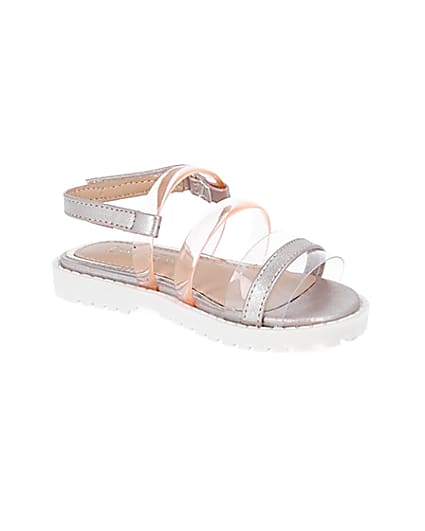 360 degree animation of product Mini girls pink jelly strap sandal frame-17