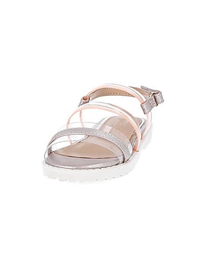 360 degree animation of product Mini girls pink jelly strap sandal frame-22