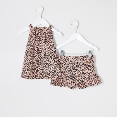 river island pink leopard dress