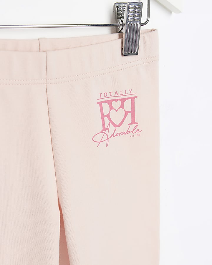 Mini girls pink logo leggings